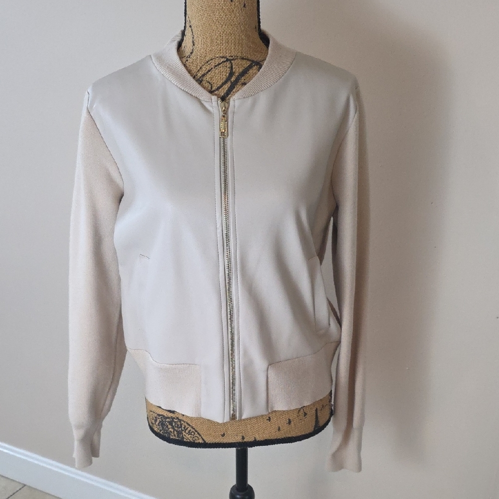 Cynthia Rowley Beige Bomber Jacket